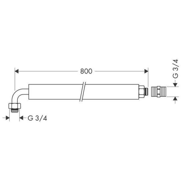 Hansgrohe S Exafill Anslutningsslang DN 20 800 mm - 58192000