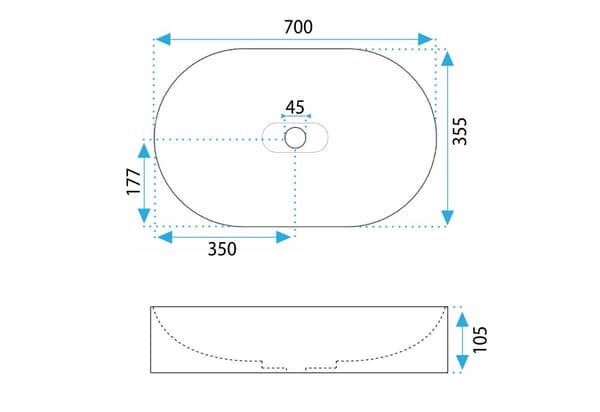 Kompositvask REA IRIS 71 CM Hvid