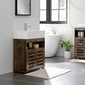 Miniatyrbild 3 av 7: WASHBASIN MURNITER - Badrumsskåp med 2 lamellörrar - Industriell design - Brun