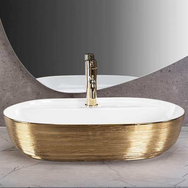PÖYTÄTASON PESUALLAS REA AURA 61 BRUSH GOLD WHITE