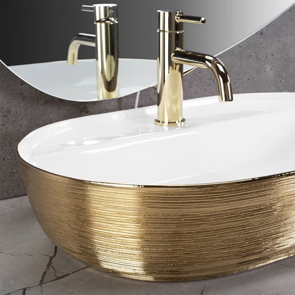 PÖYTÄTASON PESUALLAS REA AURA 61 BRUSH GOLD WHITE
