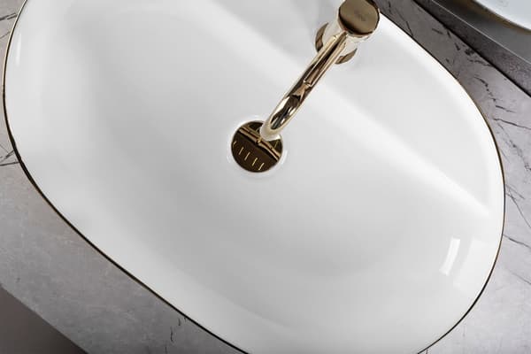 PÖYTÄTASON PESUALLAS REA AURA 61 BRUSH GOLD WHITE