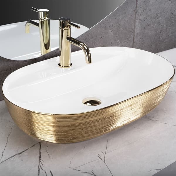 PÖYTÄTASON PESUALLAS REA AURA 61 BRUSH GOLD WHITE