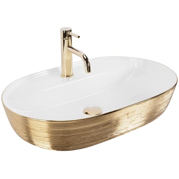 PÖYTÄTASON PESUALLAS REA AURA 61 BRUSH GOLD WHITE