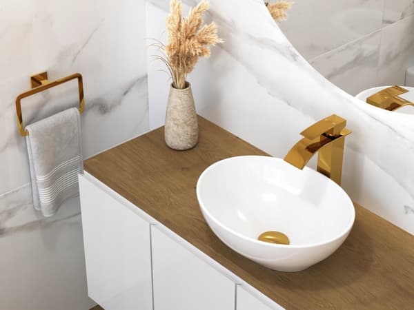 BORDMONTERET VASK rund guld KLIK KLAK