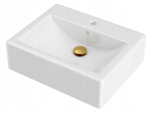 KERAMISK VASK + ARMATUR + PROP ZÆTSET guld