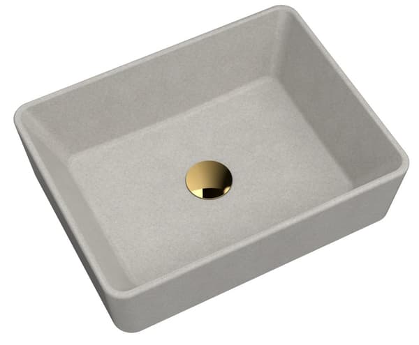GRANITVASK TIL BORDMONTERING beige KORK guld