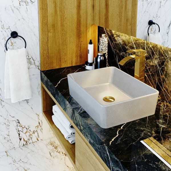 GRANITVASK TIL BORDMONTERING beige KORK guld