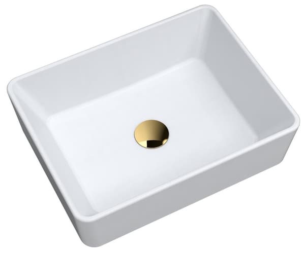GRANITVASK OVERBORD hvid KORK guld