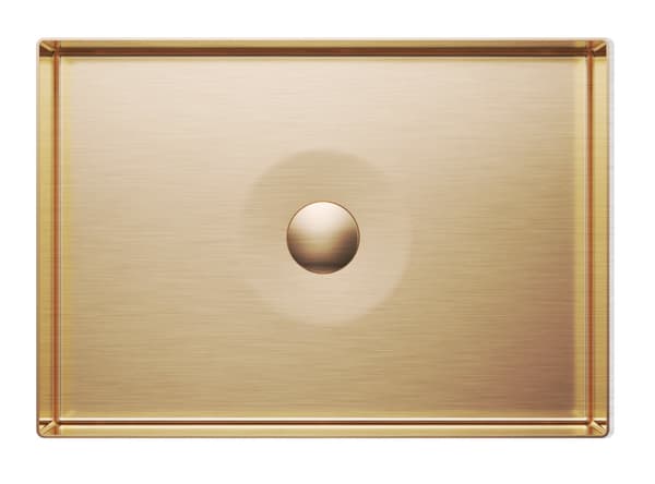 STÅL VASK rektangulær OVERBORD GOLDEN ROSE gyldent badeværelse KORK LAJA