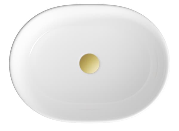 VASK TIL BORDMONTERING hvid KERAMISK OVAL rund badeværelseISOLA