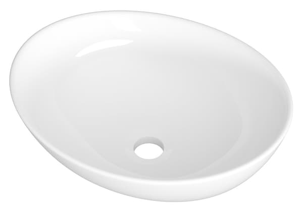 VASK TIL MONTERING PÅ BORD hvid KERAMISK OVAL HØJ badeværelse TONO