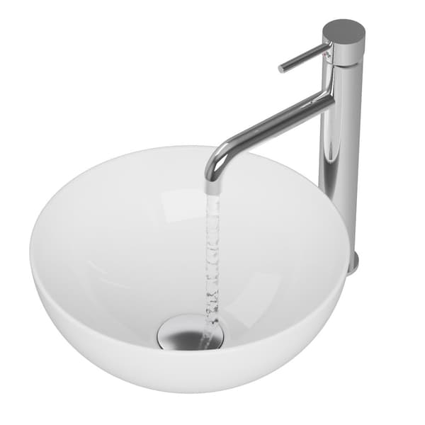VASK TIL BORD okrund hvid KERAMISK badeværelse 331,5 cm TIL BORD TIVA