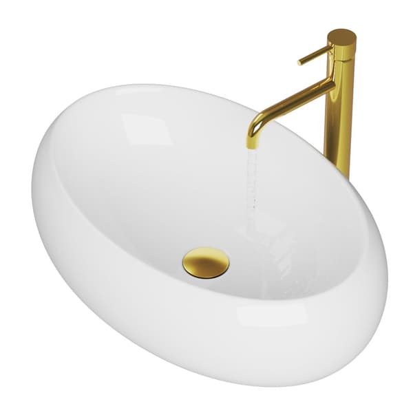 OVAL VASK TIL BORD HVID KERAMIK BADEVÆRELSE 361x41,5 TIL BORD OVELO