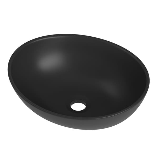 TVÄTTSTÄLL PÅ BÄNK rund SVART KERAMISK badrum 341x33 cm ASTRO