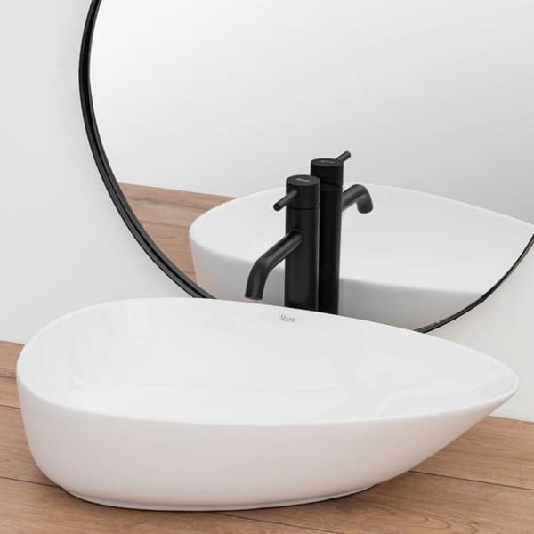 VASQUE I KERAMIK ATT STÄLLA GRETA 55CM OVAL TVÄTTSTÄLL MODERN FORM REA