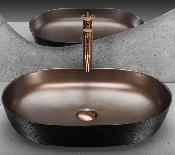 JALUSTALLINEN PESUALLAS REA CLEO 61 BRUSH COPPER BLACK