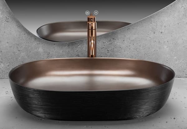 JALUSTALLINEN PESUALLAS REA CLEO 61 BRUSH COPPER BLACK