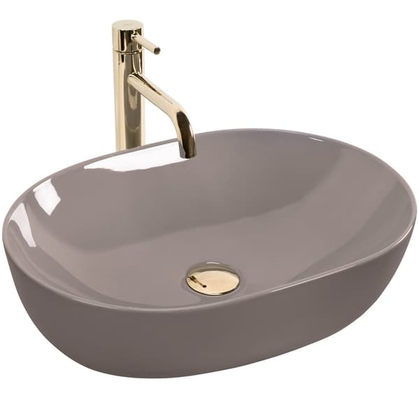 HÅNDVASK PÅ PIEDESTAL REA LISA SHINY BEIGE