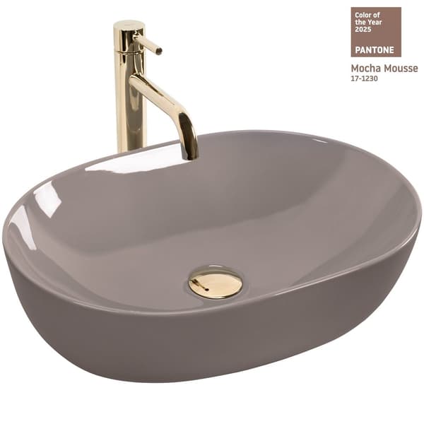 HÅNDVASK PÅ PIEDESTAL REA LISA SHINY BEIGE