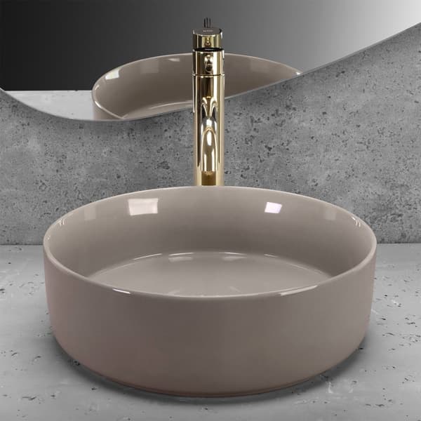 HÅNDVASK PÅ PIEDESTAL REA SAMI SHINY BEIGE