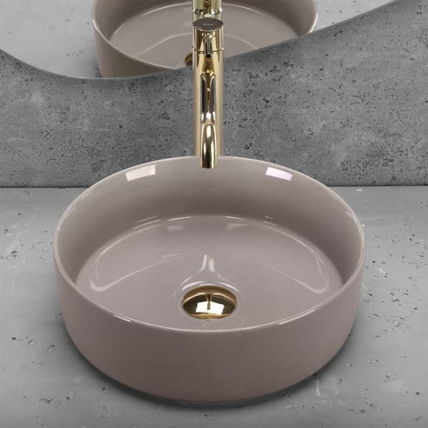 HÅNDVASK PÅ PIEDESTAL REA SAMI SHINY BEIGE