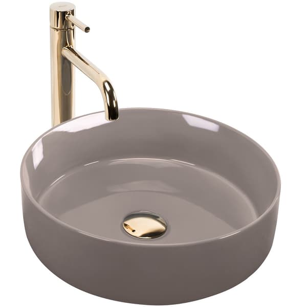 HÅNDVASK PÅ PIEDESTAL REA SAMI SHINY BEIGE