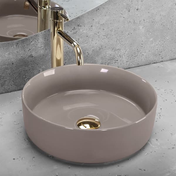 HÅNDVASK PÅ PIEDESTAL REA SAMI SHINY BEIGE