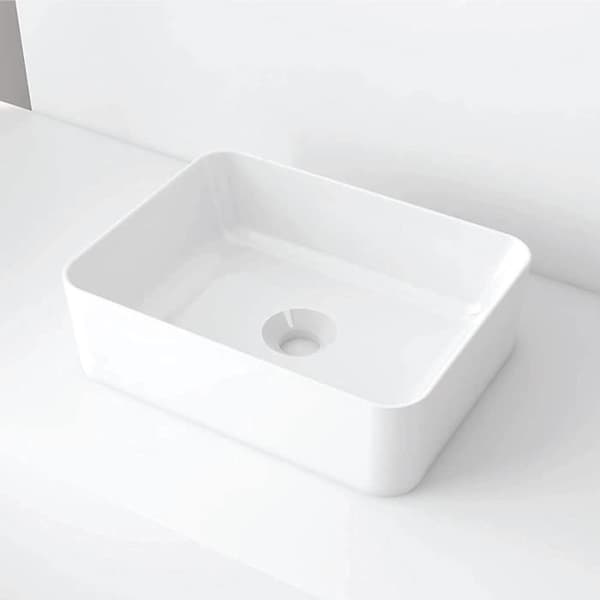 Starbath Plus - Handfat i vitt keramik - Rektangulär form - Mått 40 x 30 x 13 cm