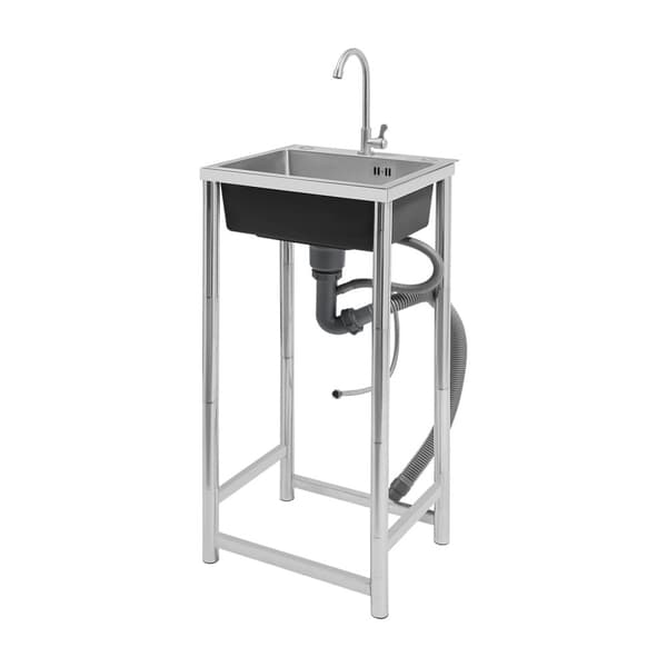 Rustfrit Stål Vask, Stor Kapacitet, Moderne Design,Sølv Sort