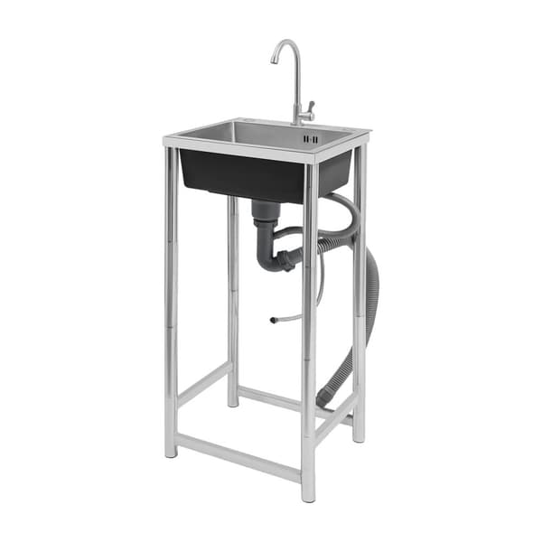 Rustfrit Stål Vask, Stor Kapacitet, Moderne Design,Sølv Sort