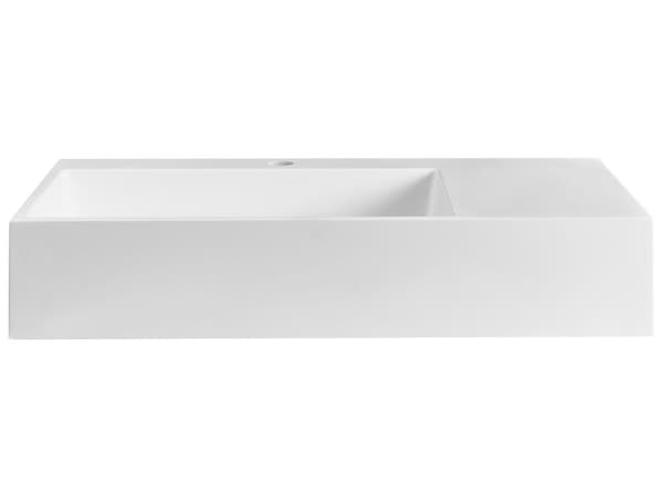 Badeværelseshåndvask hvid mat støbt mineral 75 x 43 cm rektangulær