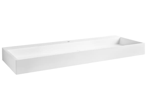 Håndvask til badeværelsesophæng hvid mat støbt mineral 120 x 46 cm rektangulær