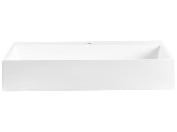 Håndvask til badeværelsesophæng hvid mat støbt mineral 50 x 38 cm rektangulær