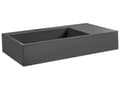 Miniatyrbillede 4 af 8: Badeværelseshåndvask sort mat støbt mineral 75 x 43 cm rektangulær