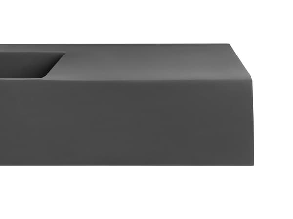 Badeværelseshåndvask sort mat støbt mineral 120 x 48 cm rektangulær