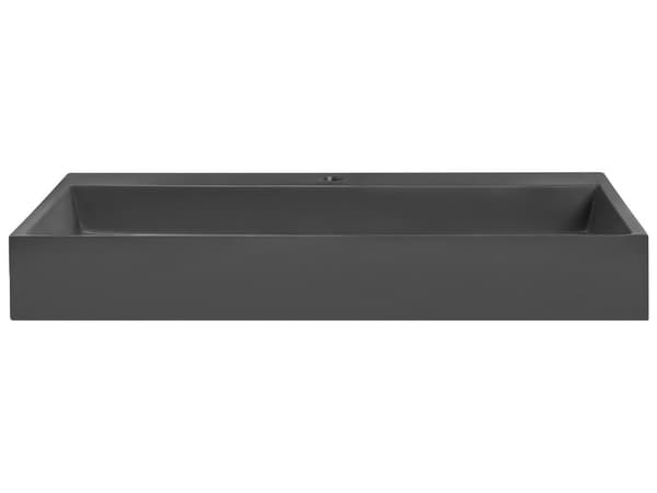 Håndvask til badeværelsesophæng sort mat støbt mineral 80 x 46 cm rektangulær
