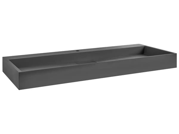 Håndvask til badeværelsesophæng sort mat støbt mineral 120 x 46 cm rektangulær