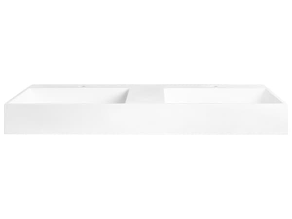 Badeværelseshåndvask hvid mat støbt mineral 120 x 48 cm rektangulær