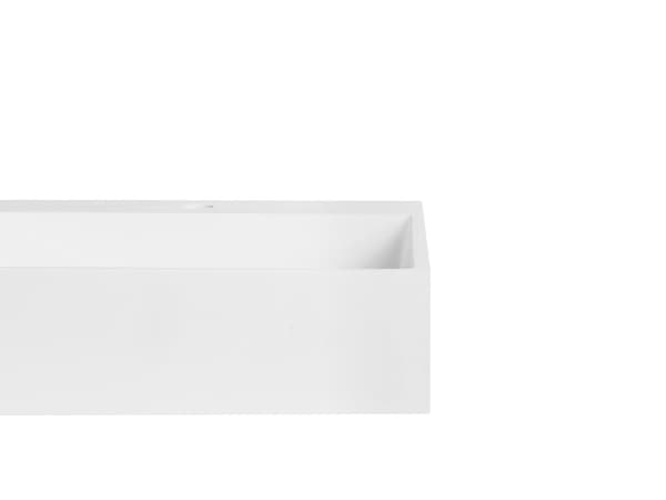 Badeværelseshåndvask hvid mat støbt mineral 120 x 48 cm rektangulær