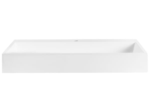 Håndvask til badeværelsesophæng hvid mat støbt mineral 80 x 46 cm rektangulær