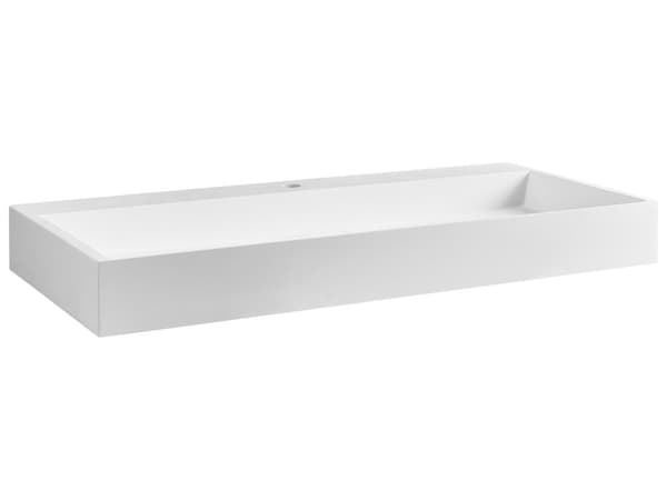 Håndvask til badeværelsesophæng hvid mat støbt mineral 100 x 46 cm rektangulær