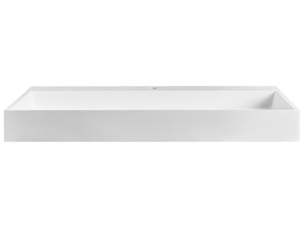Håndvask til badeværelsesophæng hvid mat støbt mineral 100 x 46 cm rektangulær