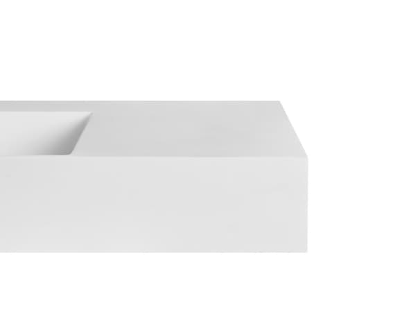 Badeværelseshåndvask hvid mat støbt mineral 120 x 48 cm rektangulær