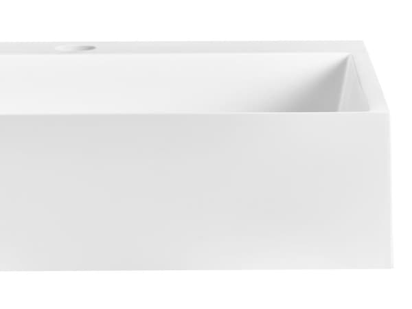 Håndvask til badeværelsesophæng hvid mat støbt mineral 60 x 38 cm rektangulær