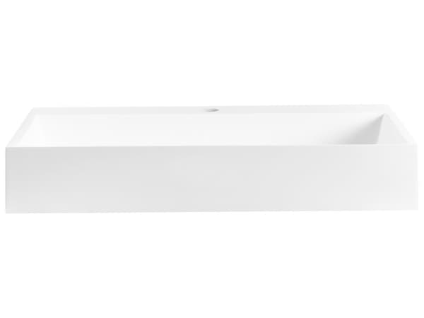 Håndvask til badeværelsesophæng hvid mat støbt mineral 60 x 38 cm rektangulær