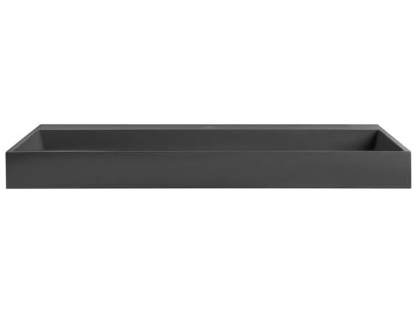 Vegghengt servant Svart Mineralstøpt 120 x 46 cm Matt finish Rektangulær form Moderne design Baderom Vask