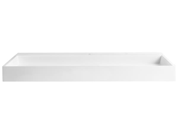Vegghengt servant Hvit Mineralstøpt 120 x 46 cm Matt finish Rektangulær form Moderne design Baderom Vask
