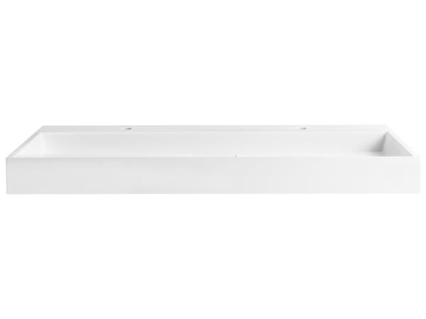Vegghengt dobbel servant Hvit Mineralstøpt 120 x 46 cm Matt finish Rektangulær form Moderne design Baderom Vask
