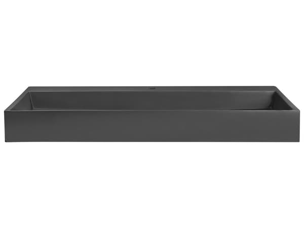 Vegghengt servant Svart Mineralstøpt 100 x 46 cm Matt finish Rektangulær form Moderne design Baderom Vask